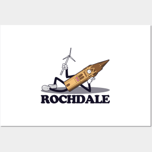 Rochdale Town Hall / Scout Moor (1930s rubberhose cartoon character style) Posters and Art